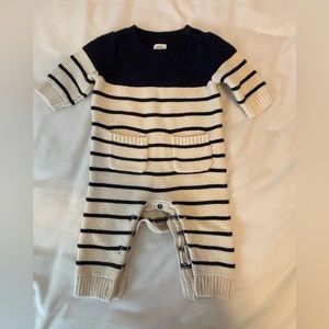 Crocheted sweater onsie